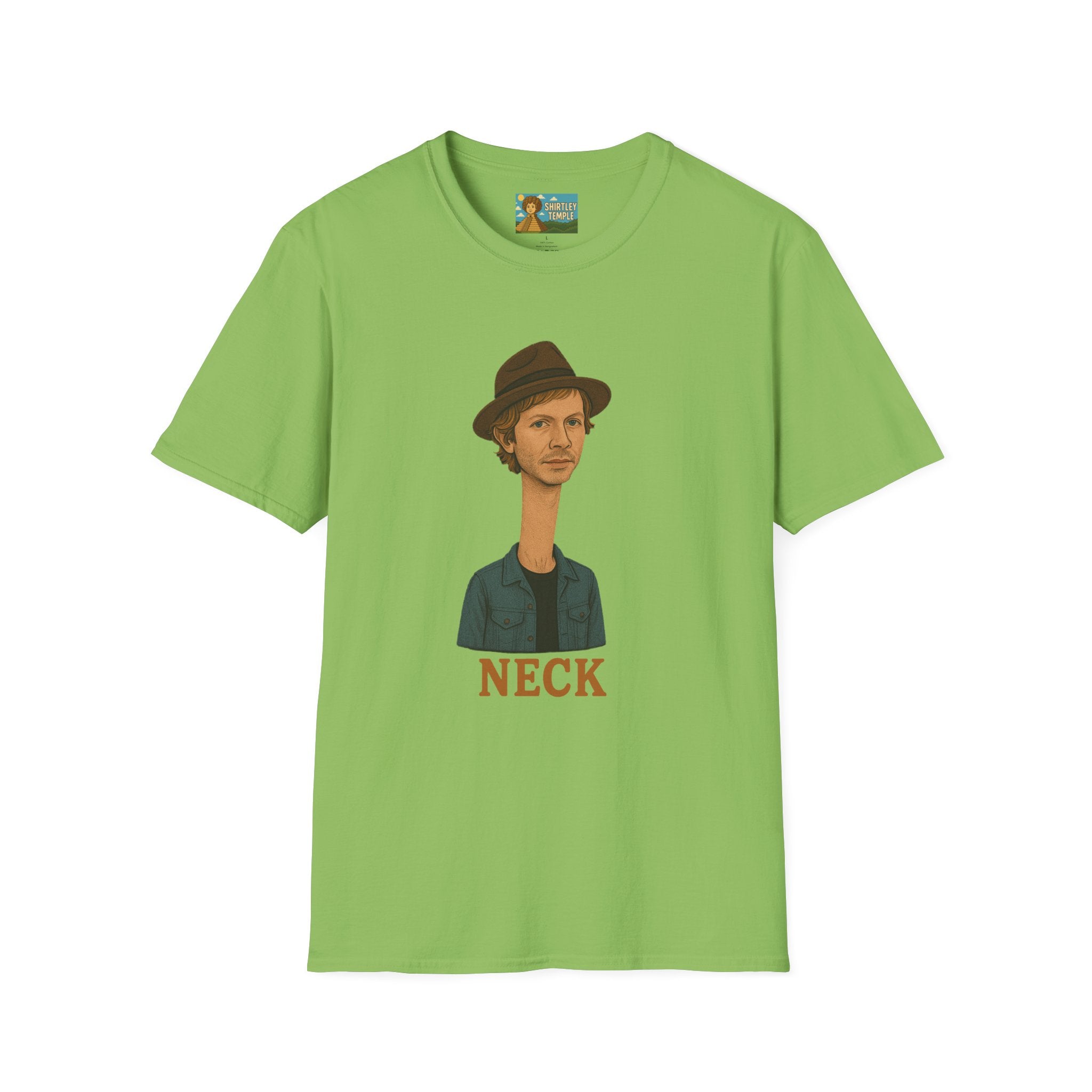 Neck Funny Long Neck Beck Tribute Unisex T-Shirt, Musician Parody Tee, Top for Comedy Fans, Neck Shirt with Wordplay, Music Lover Gift