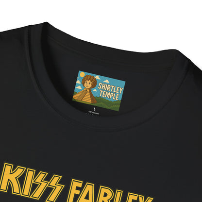 Kiss Farley T-Shirt, Rock Band Chris Farley Tribute Shirt, Funny Parody Mashup Tee, Unisex Softstyle Top, Gift for Music Lovers