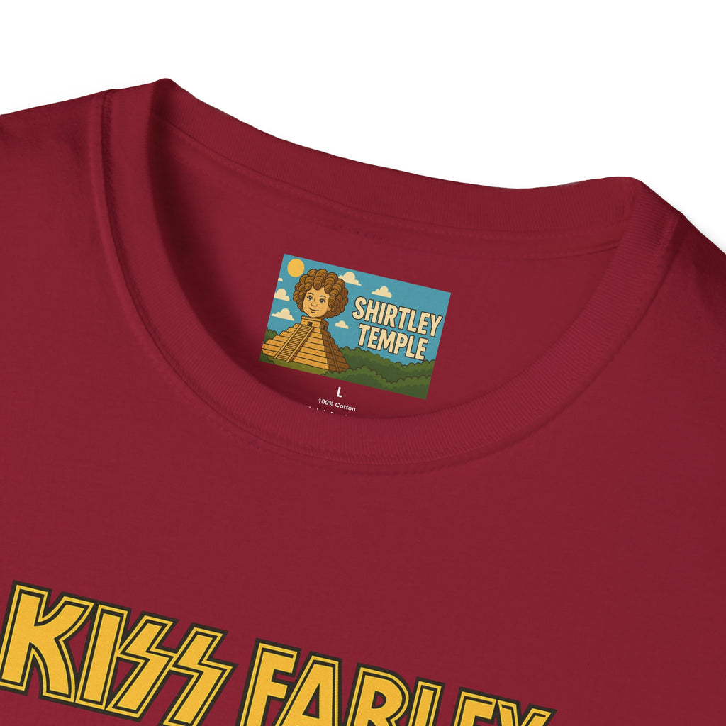 Kiss Farley T-Shirt, Rock Band Chris Farley Tribute Shirt, Funny Parody Mashup Tee, Unisex Softstyle Top, Gift for Music Lovers