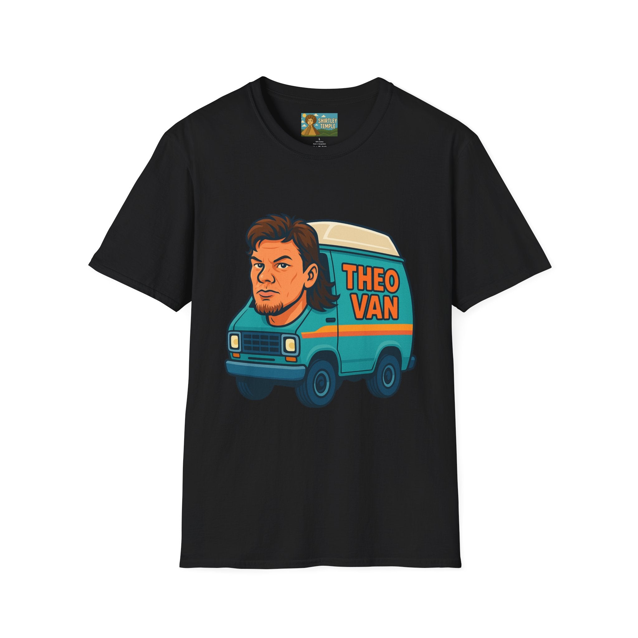 Theo Van (Theo Von + Van = Theo Van) Funny Tribute T-Shirt, Comedy Mashup Tee, Comedian Parody Shirt, Unisex Softstyle Top, Van Lover Gift