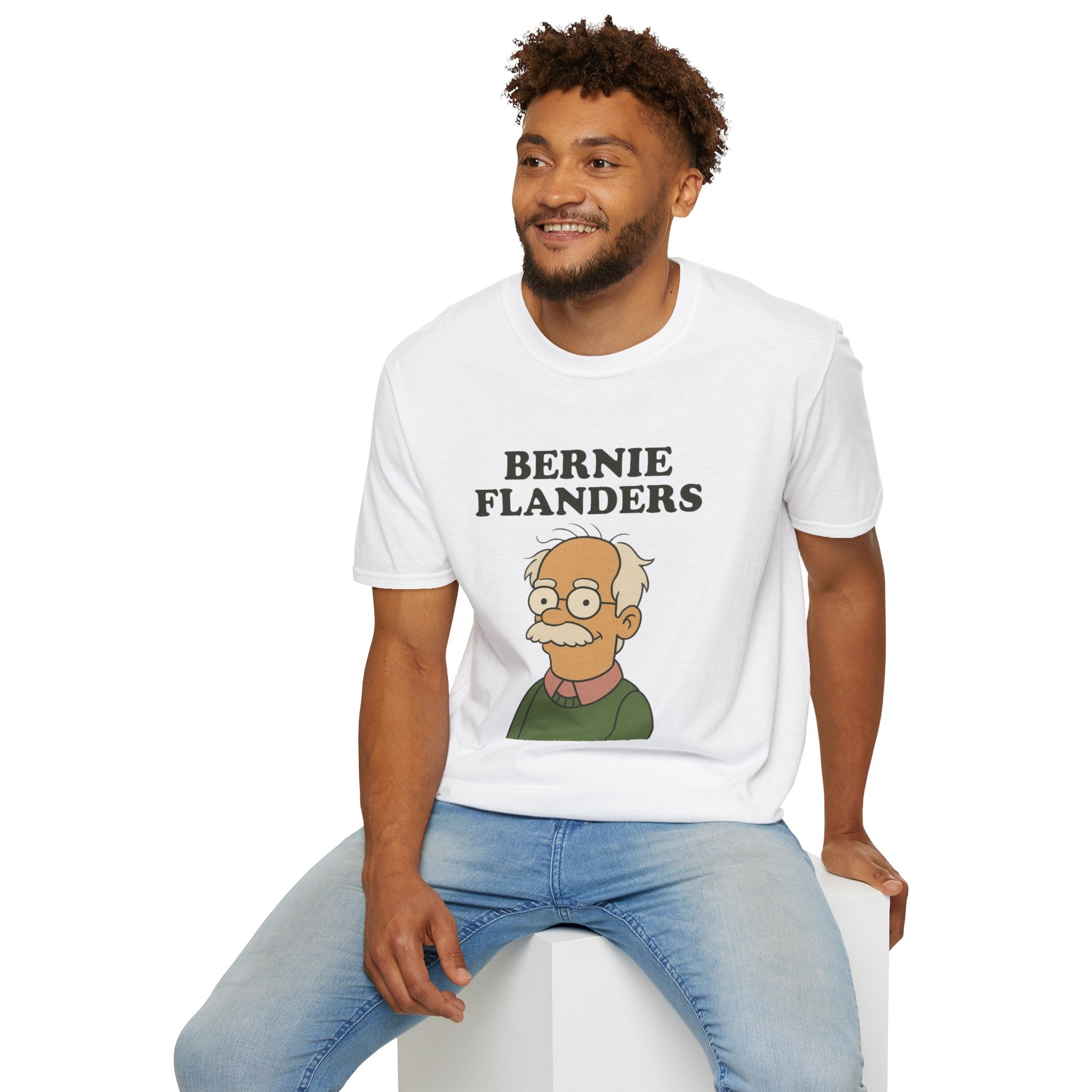 Bernie Flanders funny mashup simpson's style Bernie Sanders and Ned Flanders wordplay nerd gift unisex tee