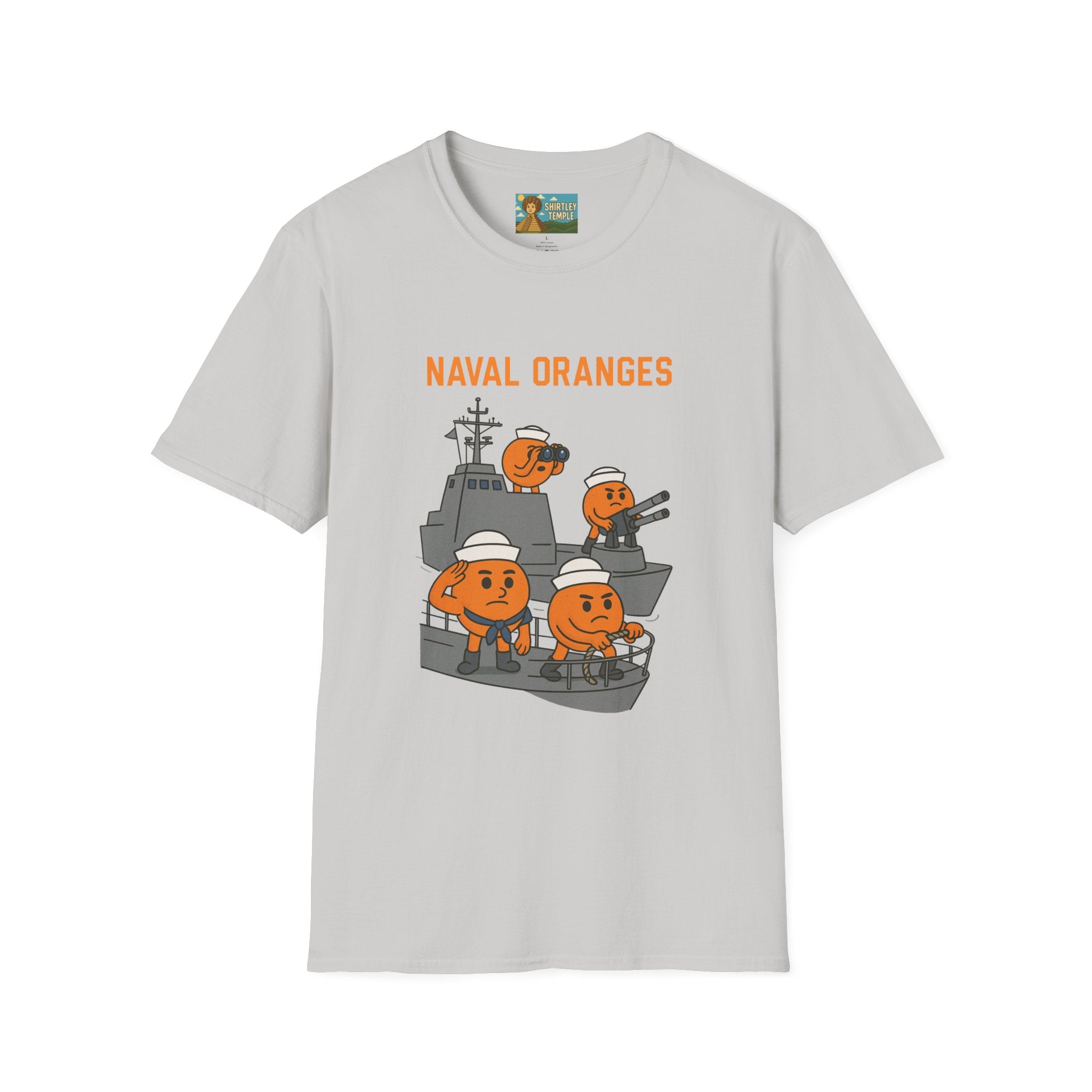 Naval Oranges Unisex Softstyle T-Shirt, Funny Shirt Parody Wordplay Mashup, Navy People Comedy Pun Punny, Navel Oranges Tee, Citrus Humor