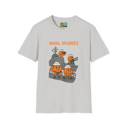 Naval Oranges Unisex Softstyle T-Shirt, Funny Shirt Parody Wordplay Mashup, Navy People Comedy Pun Punny, Navel Oranges Tee, Citrus Humor