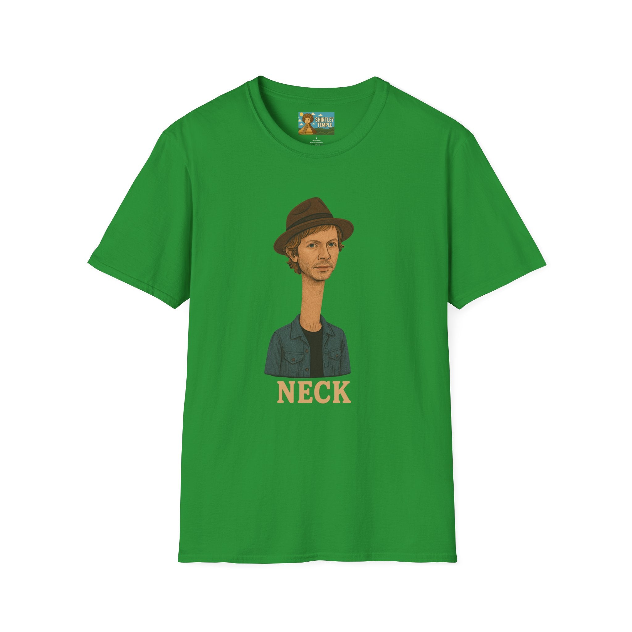 Neck Funny Long Neck Beck Tribute Unisex T-Shirt, Musician Parody Tee, Top for Comedy Fans, Neck Shirt with Wordplay, Music Lover Gift