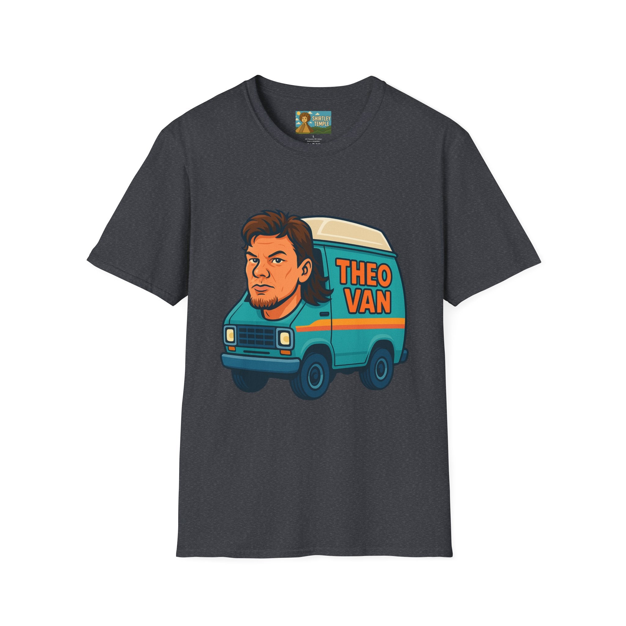 Theo Van (Theo Von + Van = Theo Van) Funny Tribute T-Shirt, Comedy Mashup Tee, Comedian Parody Shirt, Unisex Softstyle Top, Van Lover Gift