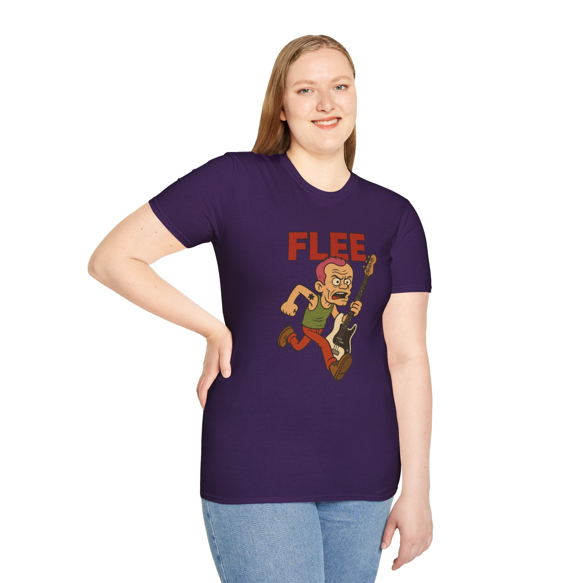 Flee funny shirt pun wordplay Flea red hot chili peppers running away fleeing