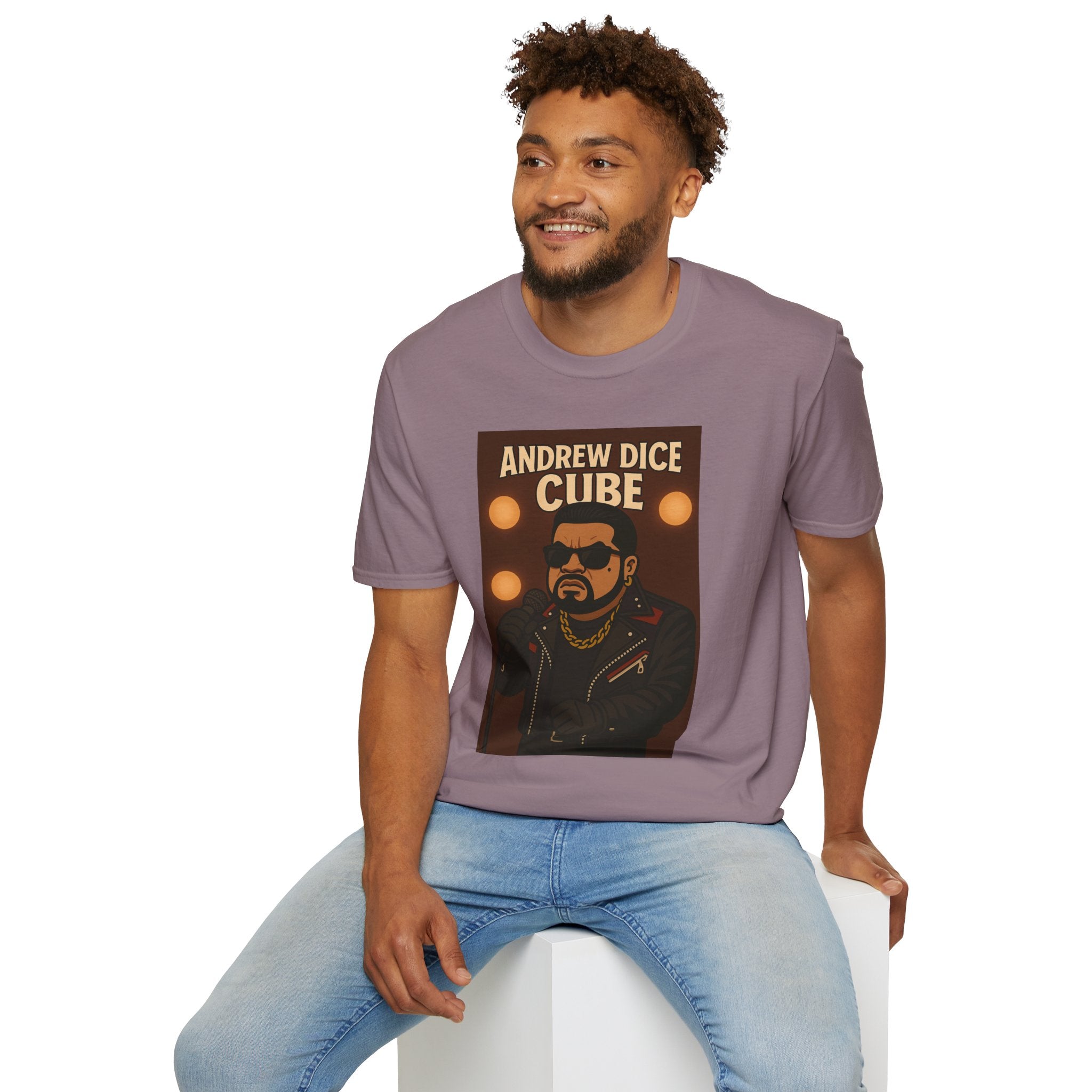 Andrew Dice Cube funny mashup Comedian T-Shirt, Humorous Wordplay Tee, Unisex Softstyle Top