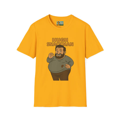 Hugh Snackman Funny Shirt, Hugh Jackman Parody Tee, Comedy Tribute Apparel, Unisex Softstyle T-Shirt