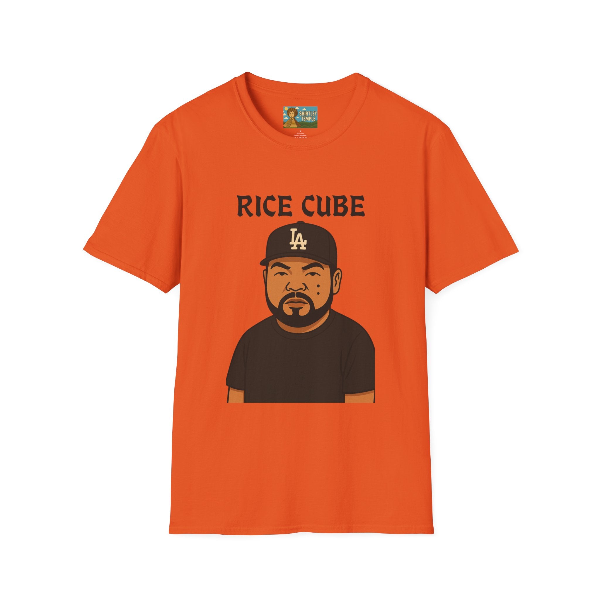 Rice Cube Funny T-Shirt, Ice Cube Asian Parody Shirt, Wordplay Tee, Hip-Hop Music Fan Gift, Unisex Softstyle Top