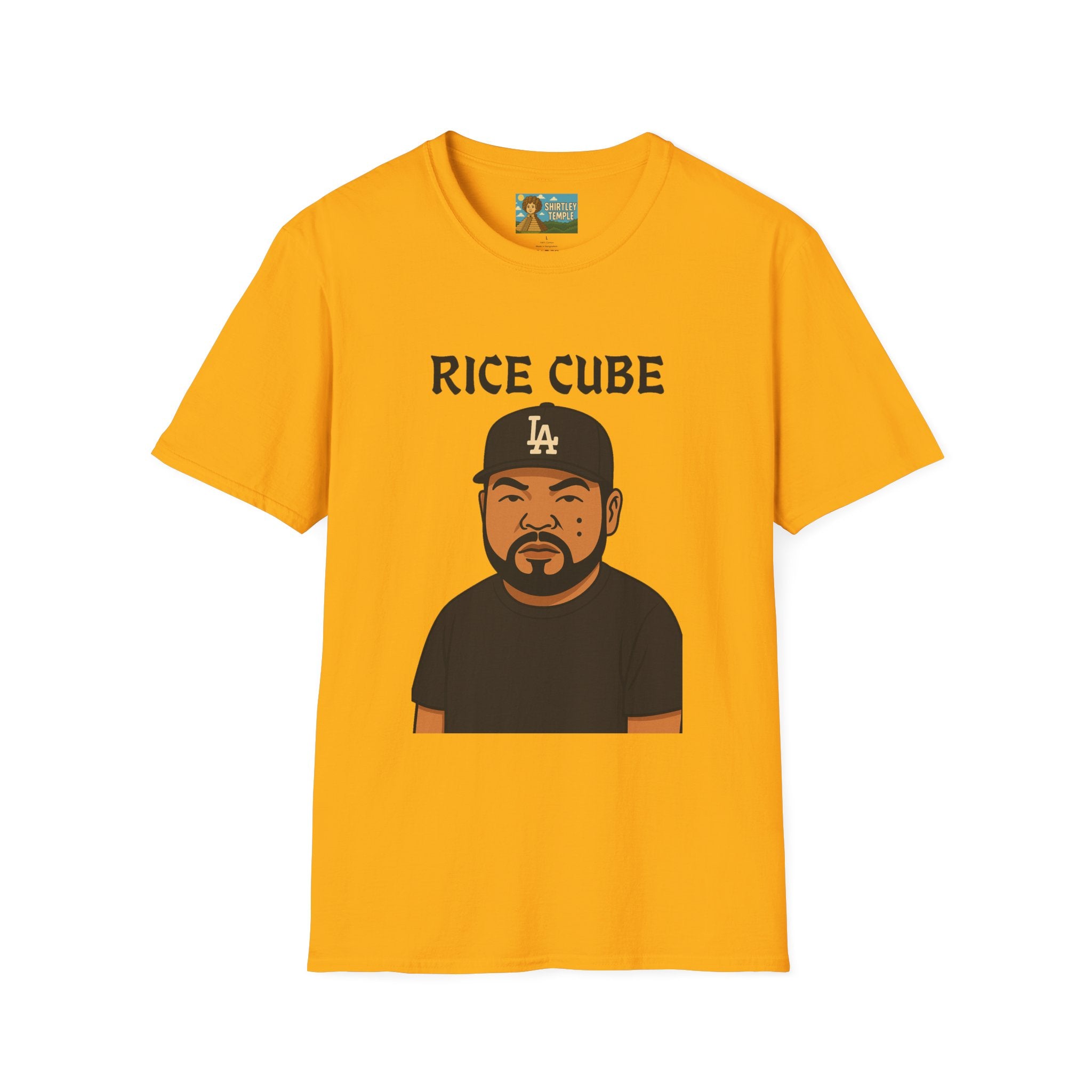 Rice Cube Funny T-Shirt, Ice Cube Asian Parody Shirt, Wordplay Tee, Hip-Hop Music Fan Gift, Unisex Softstyle Top