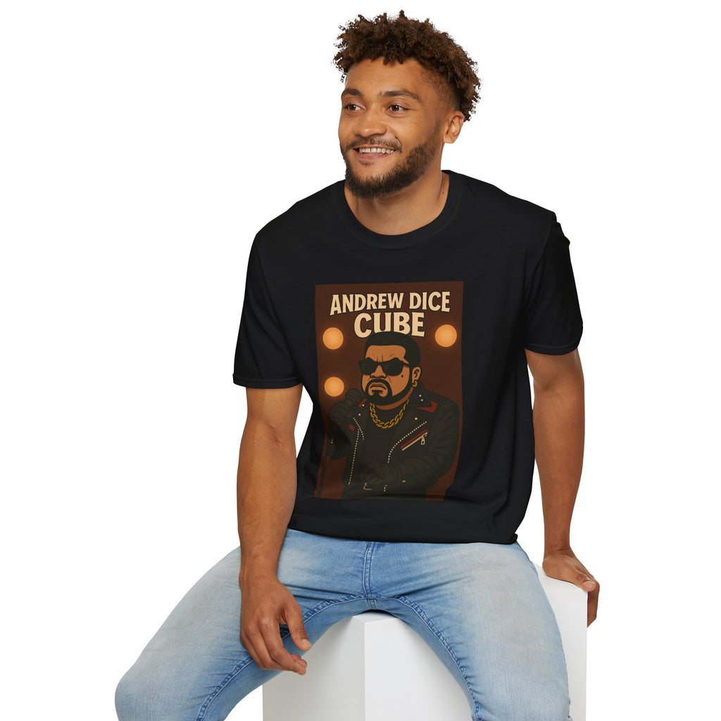 Andrew Dice Cube funny mashup Comedian T-Shirt, Humorous Wordplay Tee, Unisex Softstyle Top