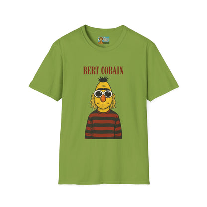 Bert Cobain funny mashup Kurt Cobain and Bert from sesame street wordplay unisex gift tee music lover