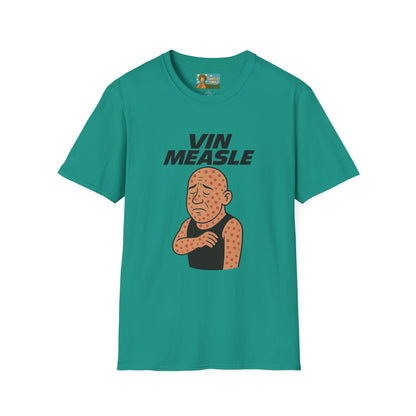 Vin Measle Parody Unisex Softstyle T-Shirt, Actor Measles Wordplay Tee, Humorous Graphic Tee Shirt, Comedy Movie Fan Gift, Lightweight