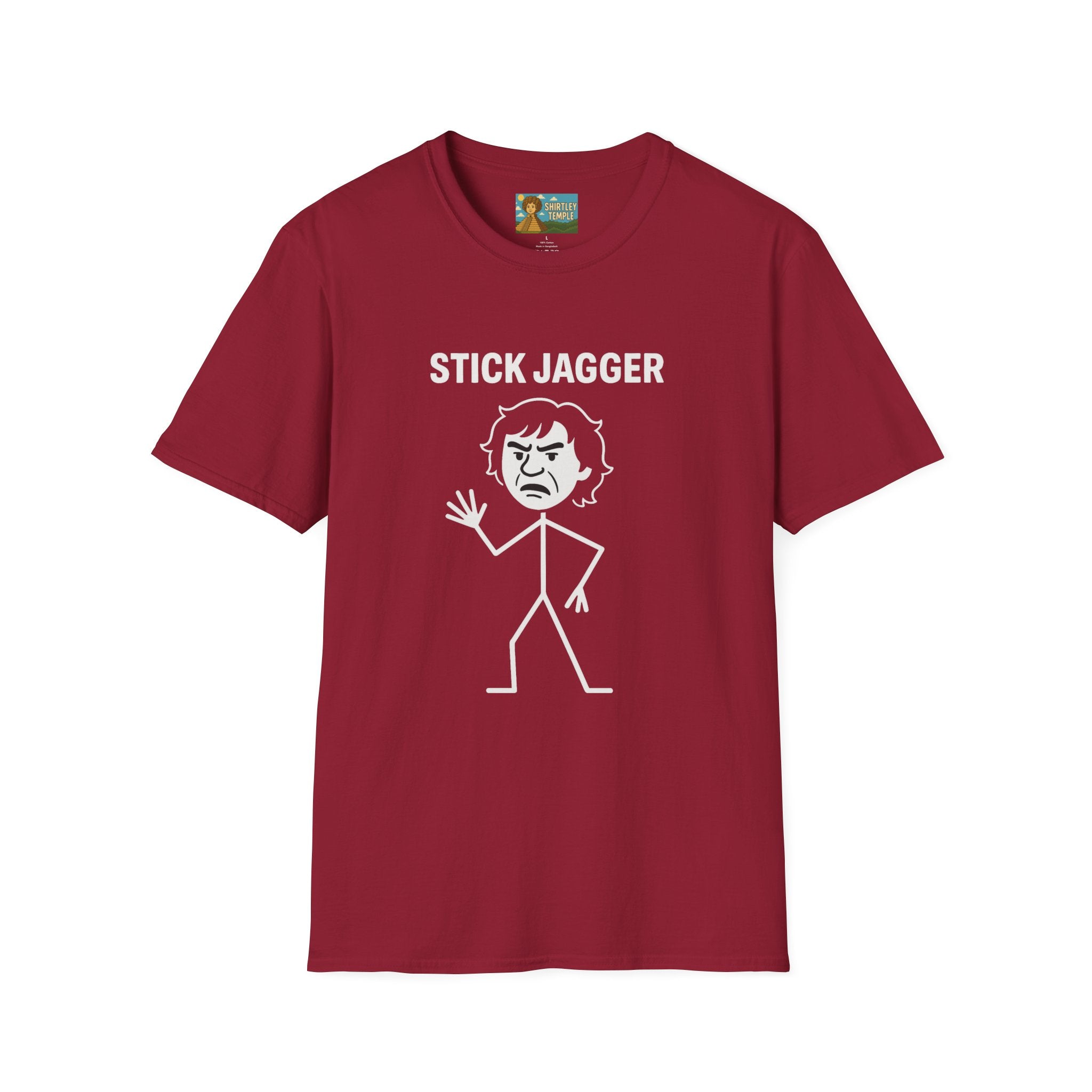 Stick Jagger Funny Shirt, Stick Figure Parody Wordplay T-Shirt, Pun Mashup Tee, Humorous Graphic Top, Sarcastic Slogan Clothing