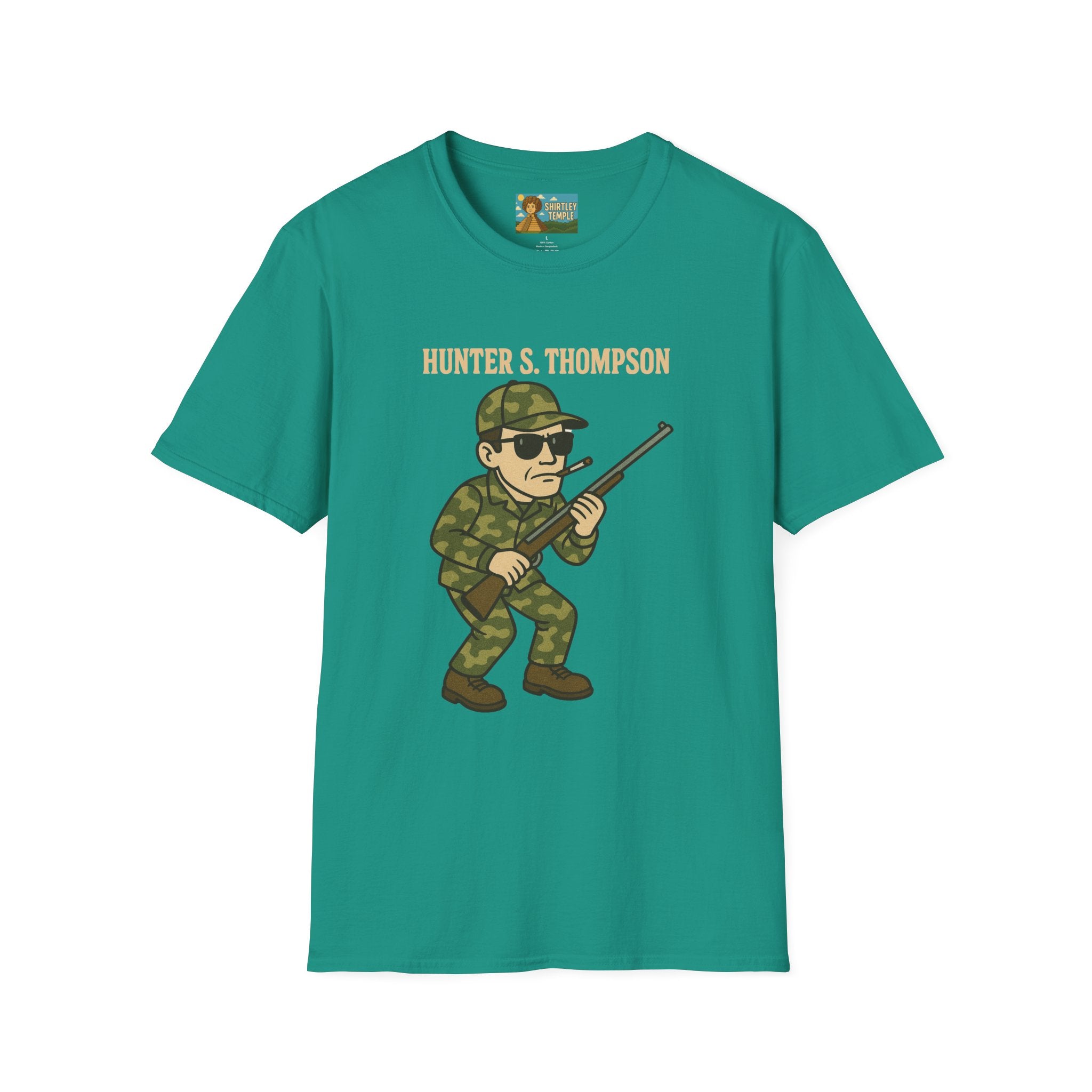 Hunter S Thompson Funny Shirt, Parody Apparel, Comedy Tribute Mashup Pun Unisex Softstyle T-Shirt