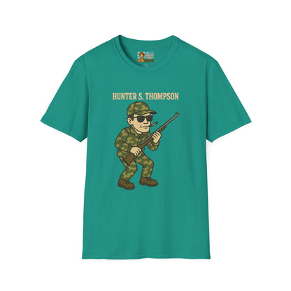 Hunter S Thompson Funny Shirt, Parody Apparel, Comedy Tribute Mashup Pun Unisex Softstyle T-Shirt