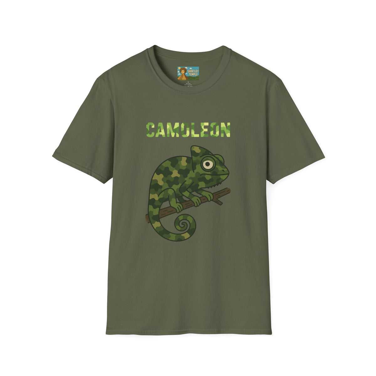 Camoleon Funny Parody T-Shirt, Comedy Mashup Tee, Military Camo Chameleon Shirt, Unisex Softstyle Top