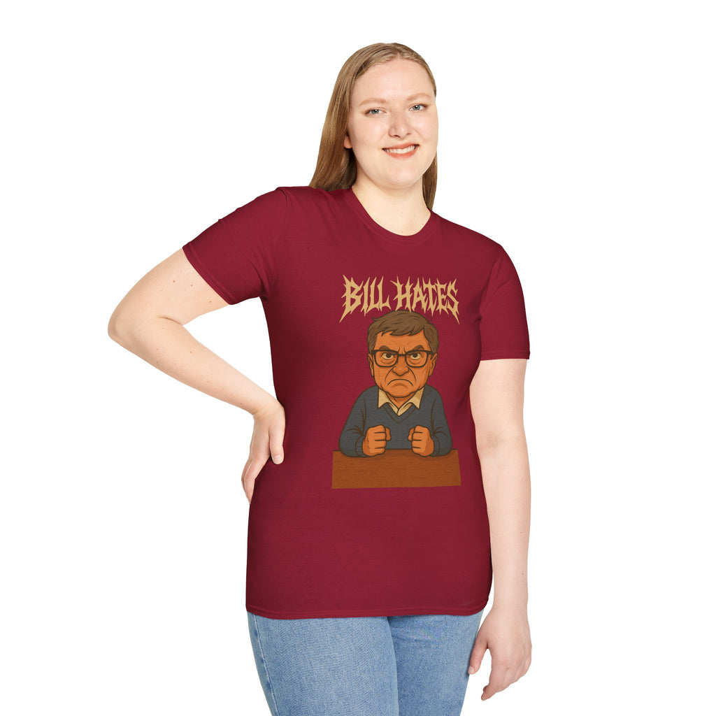 Bill Hates funny shirt parody apparel comedy tribute bill gates as a hateful person