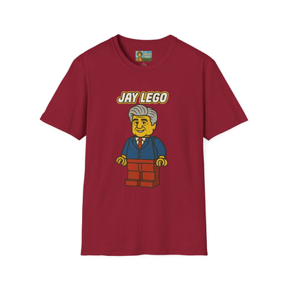 Jay Lego Funny Shirt Parody Apparel, Comedy Tribute, Lego Person, Jay Leno Mashup