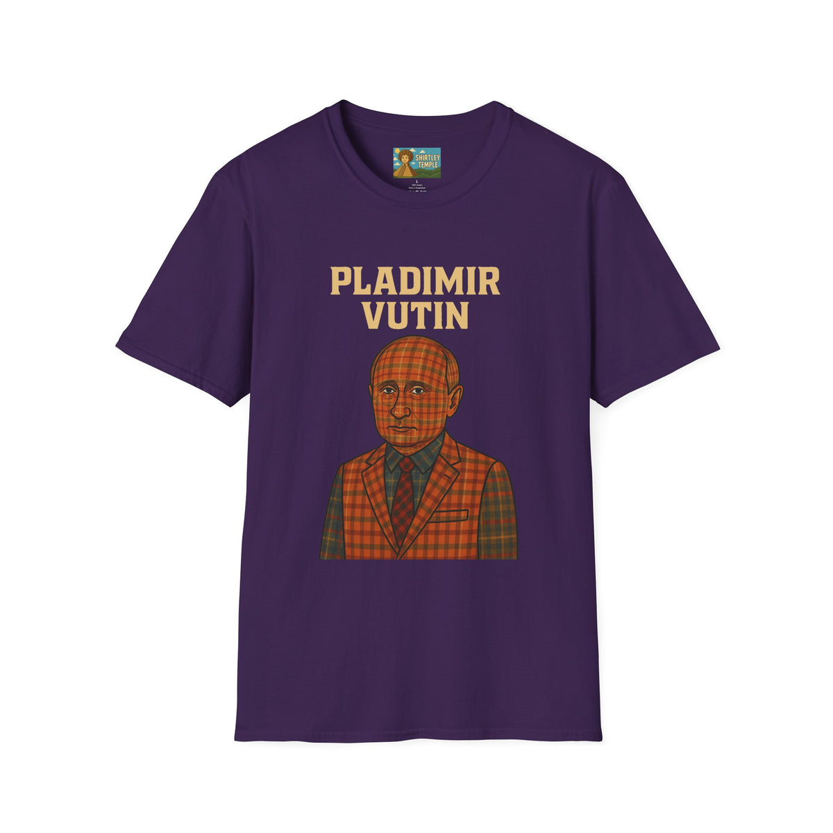 Pladimir Vutin T-Shirt, Funny Putin Parody Shirt, Plaid Person Pun Tee, Comedy Putin Plaid Top, Vladimir Putin Plaid Wordplay Apparel