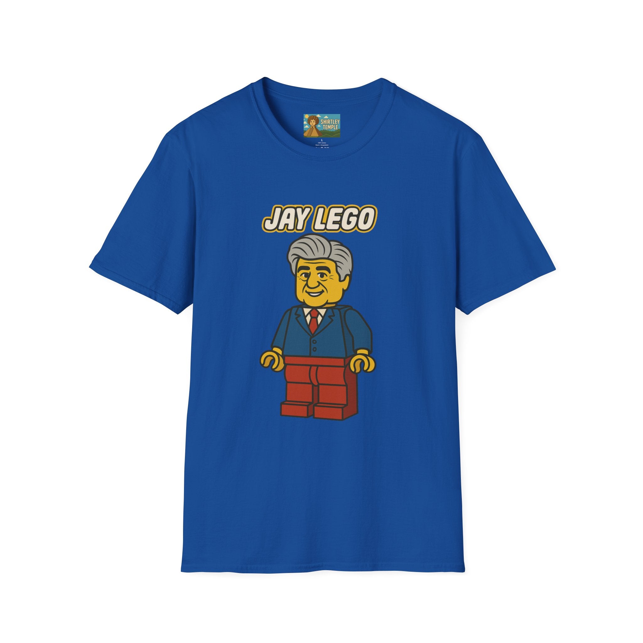 Jay Lego Funny Shirt Parody Apparel, Comedy Tribute, Lego Person, Jay Leno Mashup