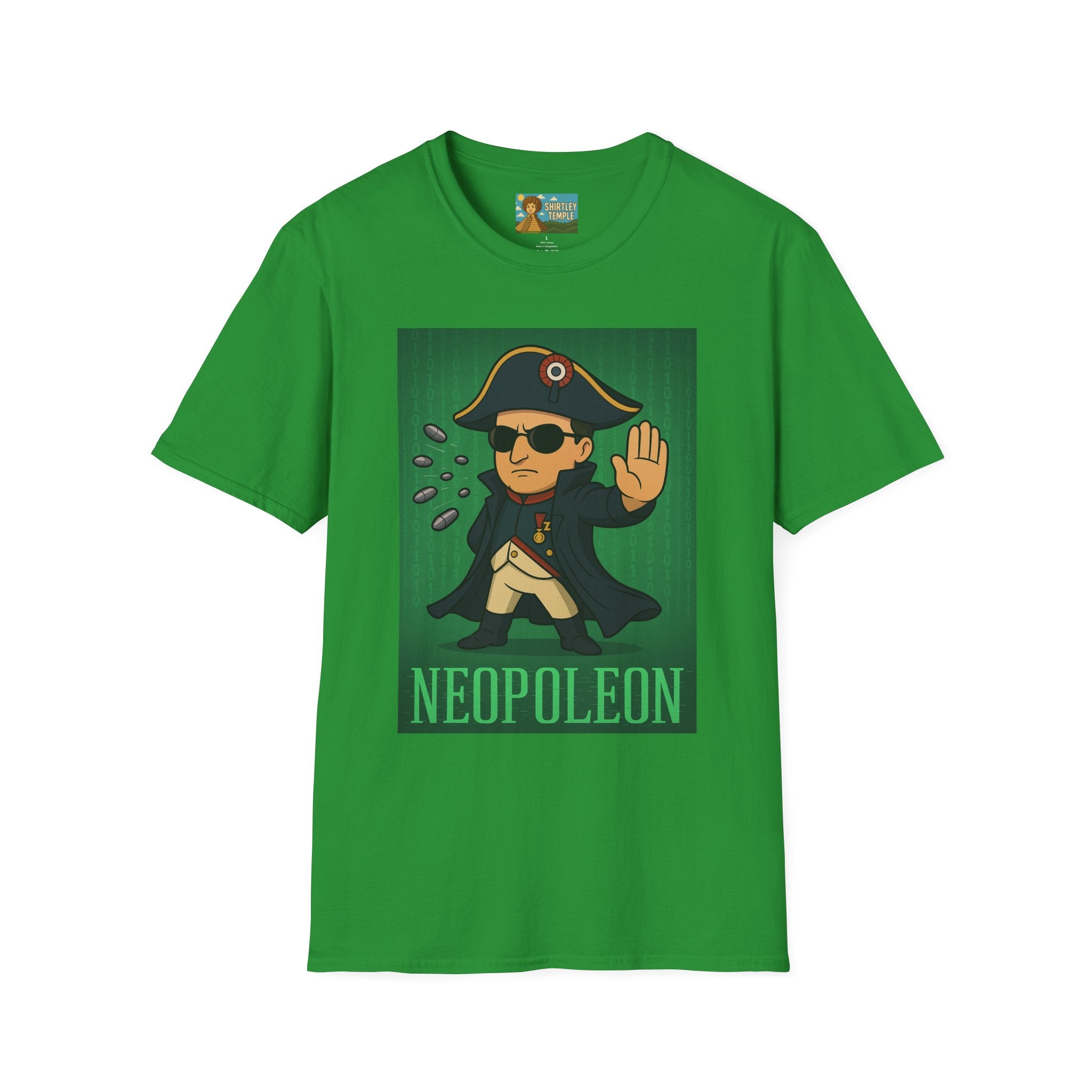 Neopoleon Mashup Unisex Softstyle T-Shirt, Parody Tee for Movie Fans, Humorous Wordplay Shirt, Pop Culture Gift, Napoleon Matrix Neo Tee