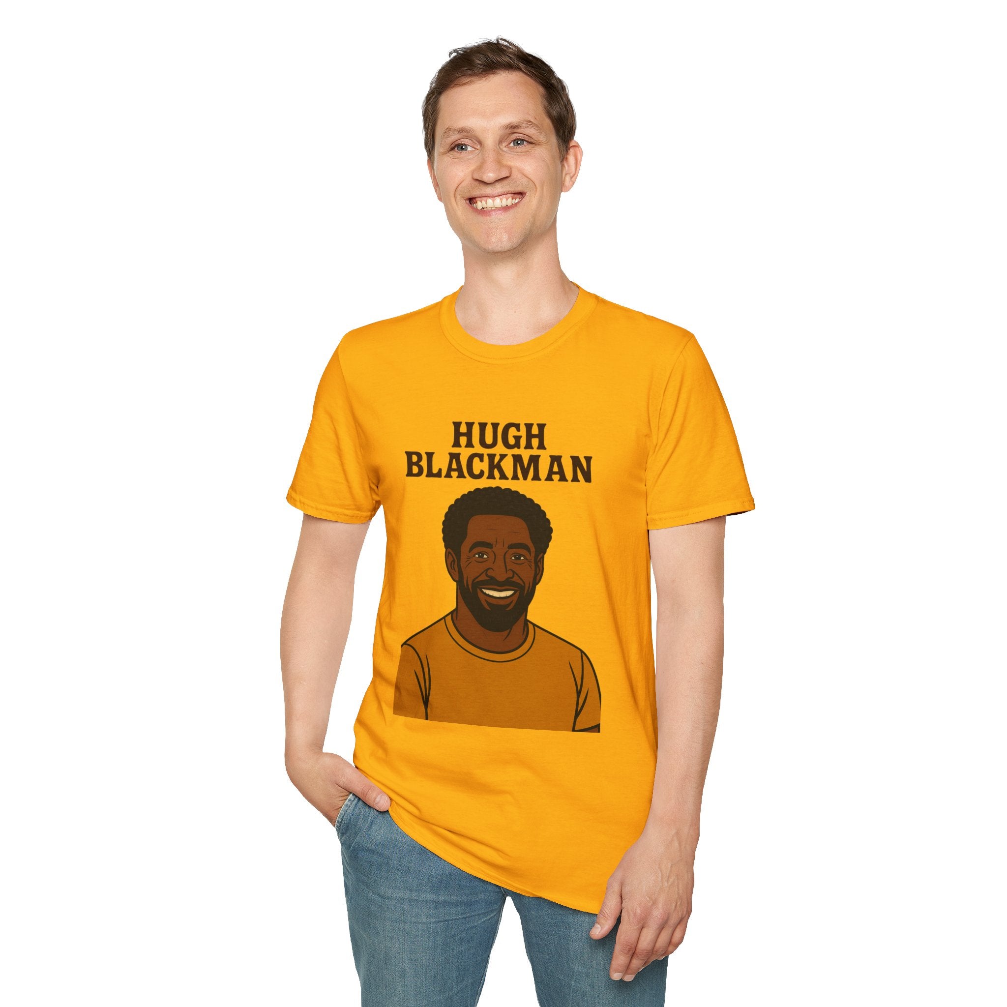 Hugh Blackman Parody T-Shirt, Funny Hugh Jackman Darker Person Tee, Comedy Tribute Apparel, Softstyle Unisex Shirt, Gift for Fans