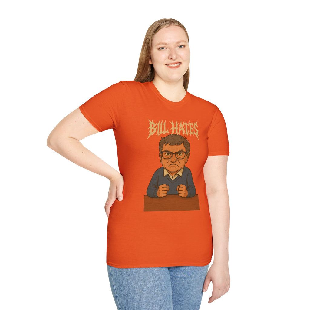 Bill Hates funny shirt parody apparel comedy tribute bill gates as a hateful person