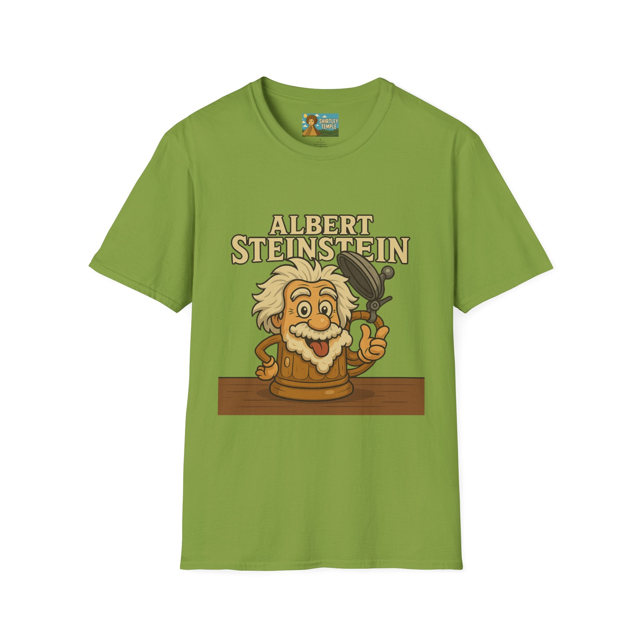 Albert Steinstein Unisex T-Shirt, Pun Beer Stein Science Tee, Gift for Nerds, Math Teacher Shirt, Physics Student Apparel