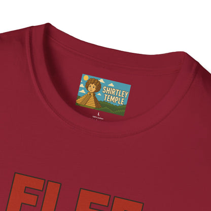 Flee funny shirt pun wordplay Flea red hot chili peppers running away fleeing