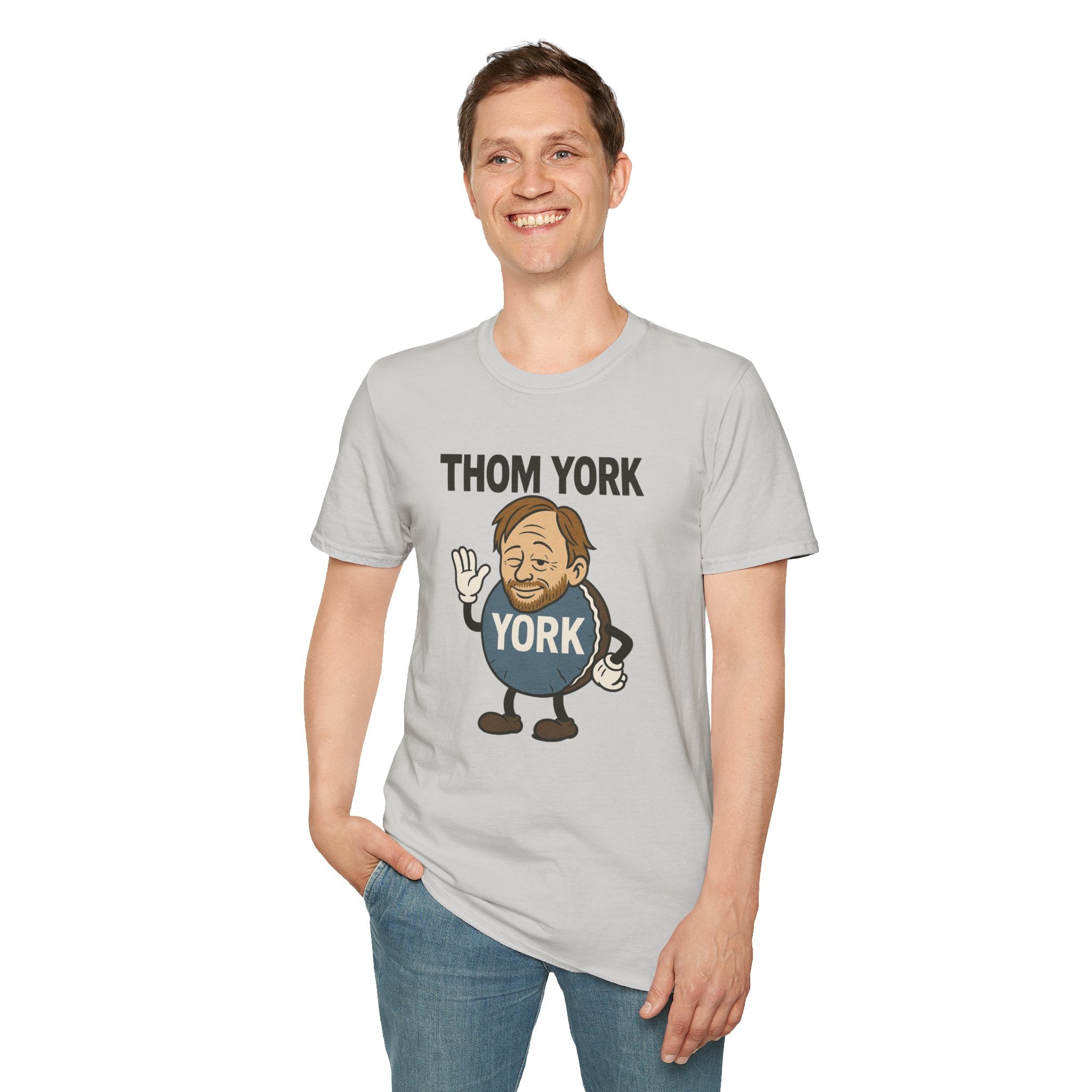 Thom York Peppermint Patty T-Shirt, Radiohead Musician Gift, Alternative Rock Tee, Funny Singer Shirt, Softstyle Unisex Top