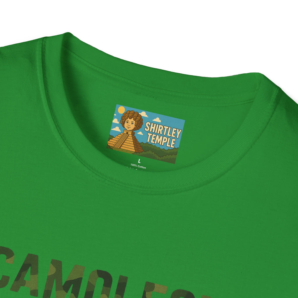 Camoleon Funny Parody T-Shirt, Comedy Mashup Tee, Military Camo Chameleon Shirt, Unisex Softstyle Top