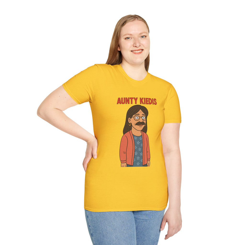 Aunty Kiedis funny wordplay Anthony Kiedis from Red Hot Chili Peppers reimagined as someone's beloved aunt.