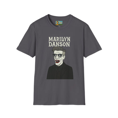 Marilyn Danson Funny Shirt, Mashup Tribute Tee, Parody Comedy Gift, Unisex Softstyle T-Shirt, Marilyn Manson Ted Danson