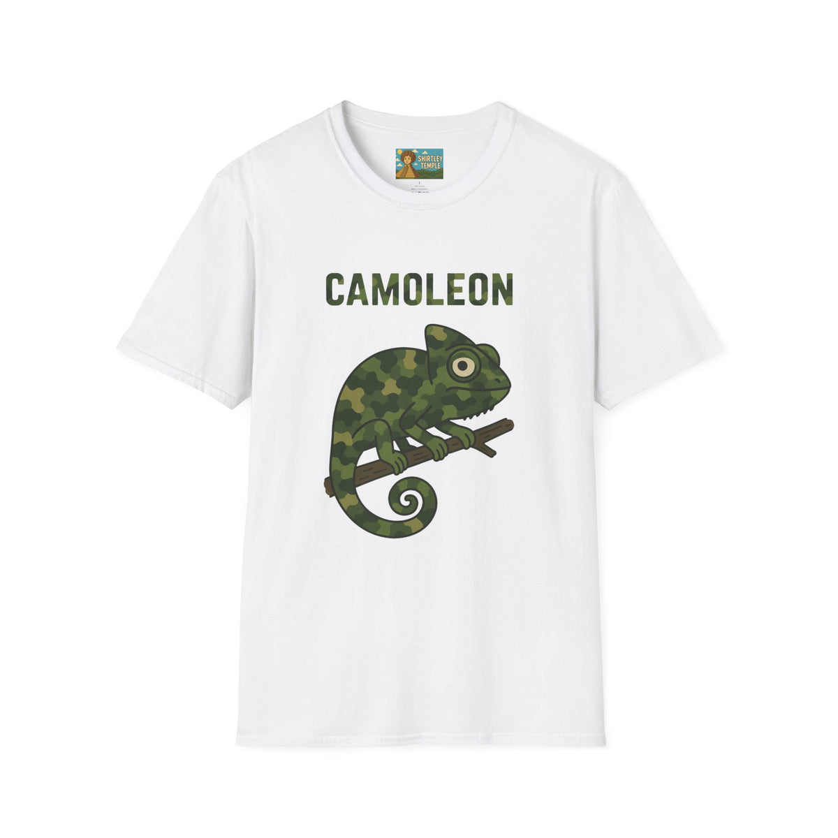 Camoleon Funny Parody T-Shirt, Comedy Mashup Tee, Military Camo Chameleon Shirt, Unisex Softstyle Top