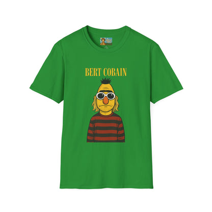 Bert Cobain funny mashup Kurt Cobain and Bert from sesame street wordplay unisex gift tee music lover