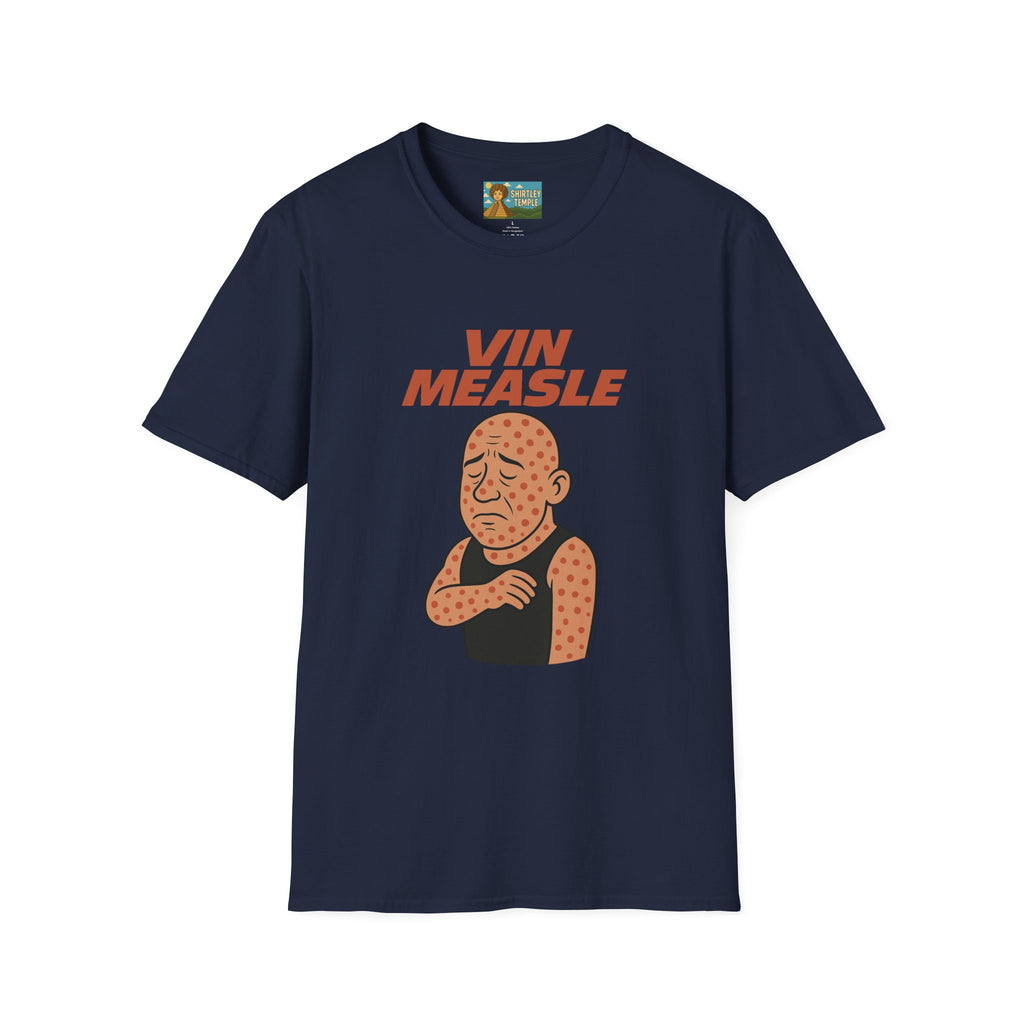 Vin Measle Parody Unisex Softstyle T-Shirt, Actor Measles Wordplay Tee, Humorous Graphic Tee Shirt, Comedy Movie Fan Gift, Lightweight