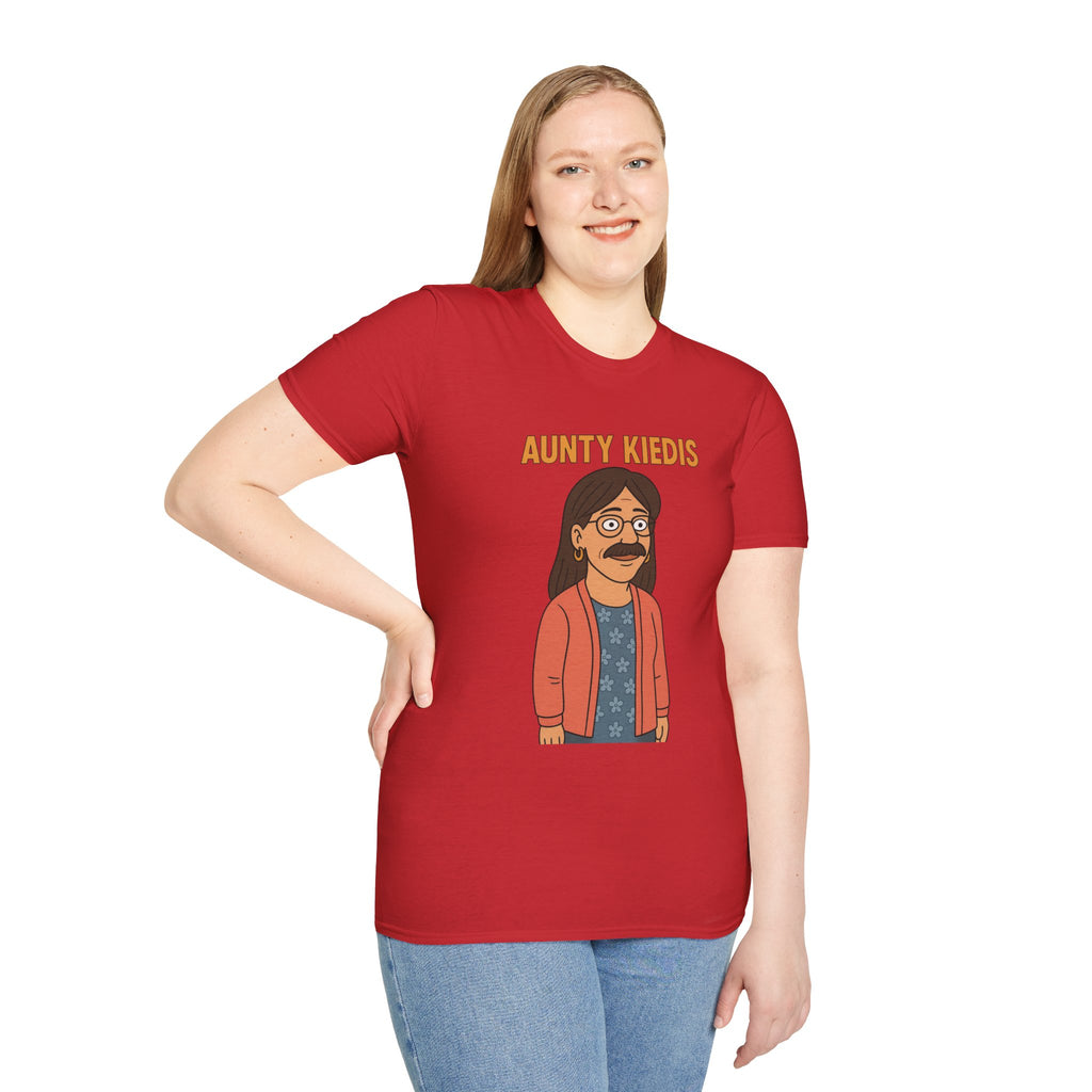 Aunty Kiedis funny wordplay Anthony Kiedis from Red Hot Chili Peppers reimagined as someone's beloved aunt.