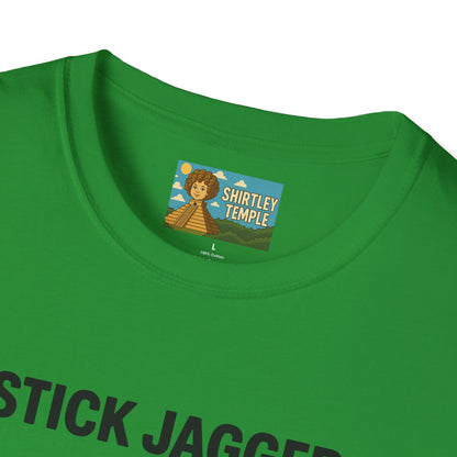 Stick Jagger Funny Shirt, Stick Figure Parody Wordplay T-Shirt, Pun Mashup Tee, Humorous Graphic Top, Sarcastic Slogan Clothing