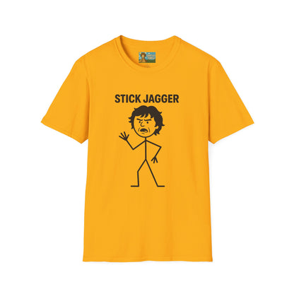 Stick Jagger Funny Shirt, Stick Figure Parody Wordplay T-Shirt, Pun Mashup Tee, Humorous Graphic Top, Sarcastic Slogan Clothing