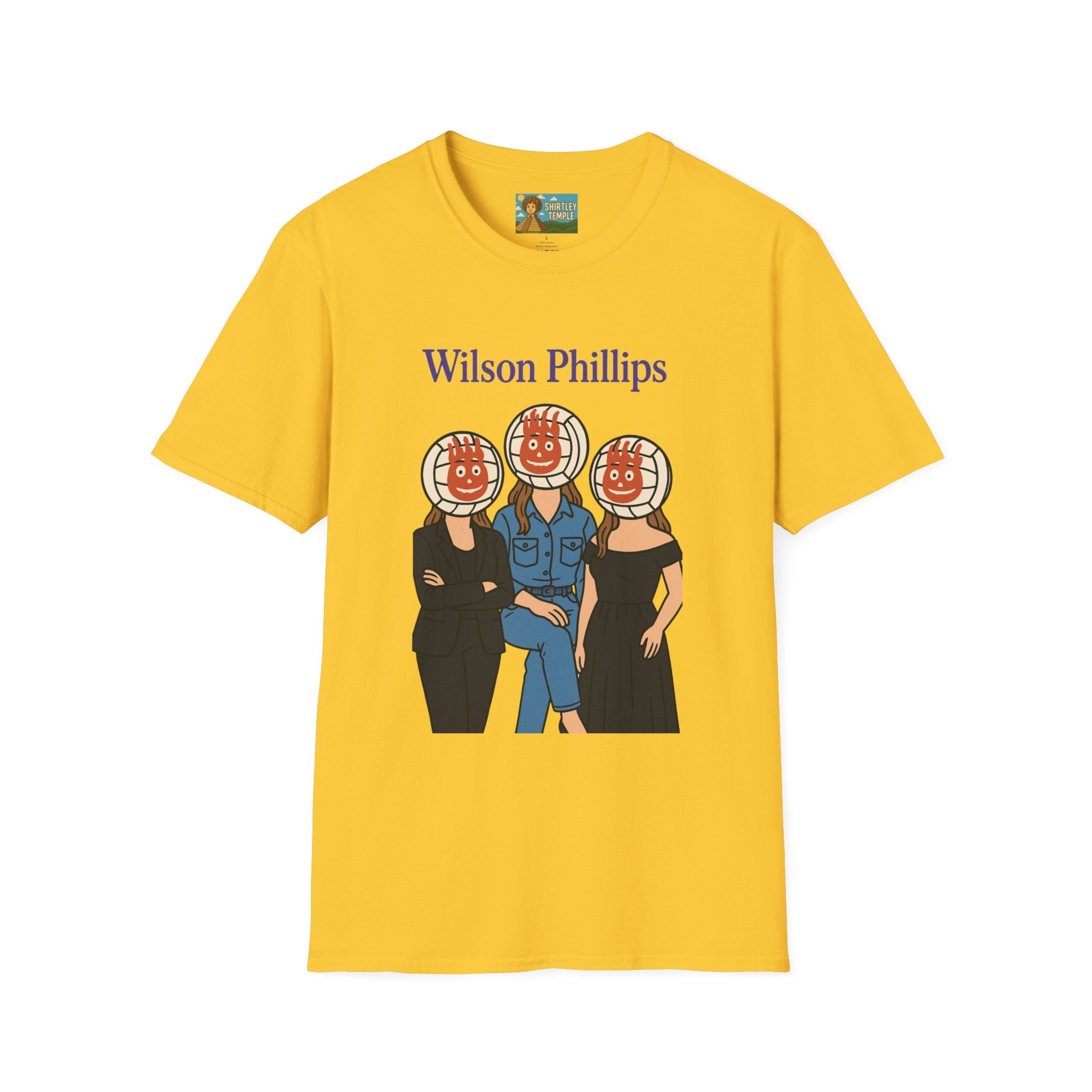 Wilson and Phillips Mashup Softstyle T-Shirt, Funny Wordplay Tribute Singers, Volleyball Theme Gift Tee