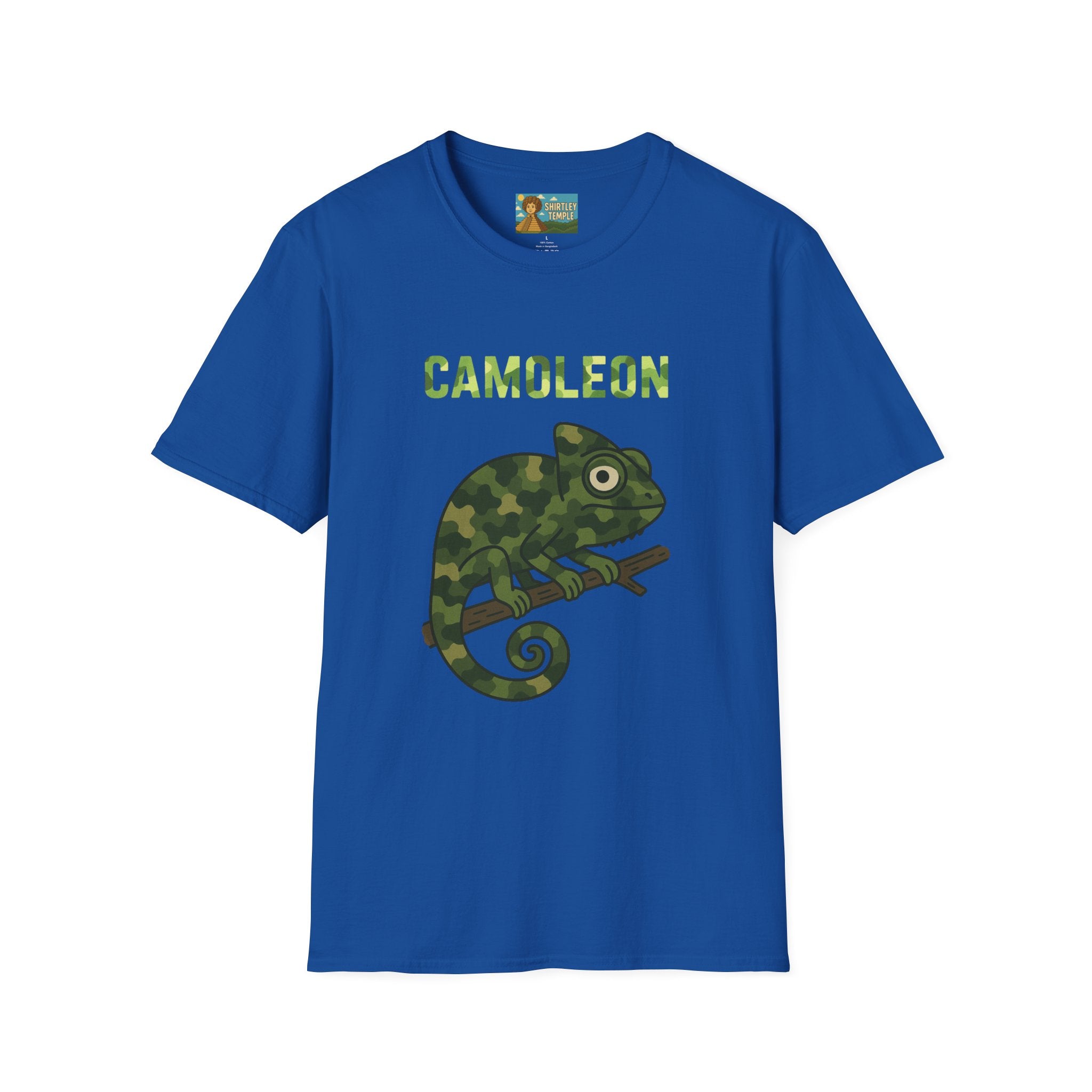 Camoleon Funny Parody T-Shirt, Comedy Mashup Tee, Military Camo Chameleon Shirt, Unisex Softstyle Top