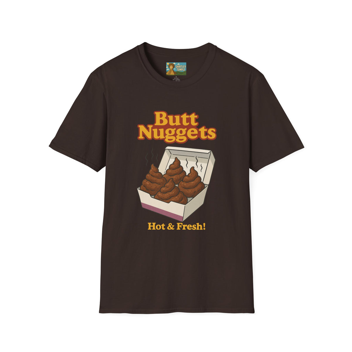 Butt Nuggets Funny Unisex Softstyle T-Shirt, Chicken Poop Pun Tee, Hilarious Wordplay Apparel, Comfy Graphic Shirt, Unisex Shirt for Joke