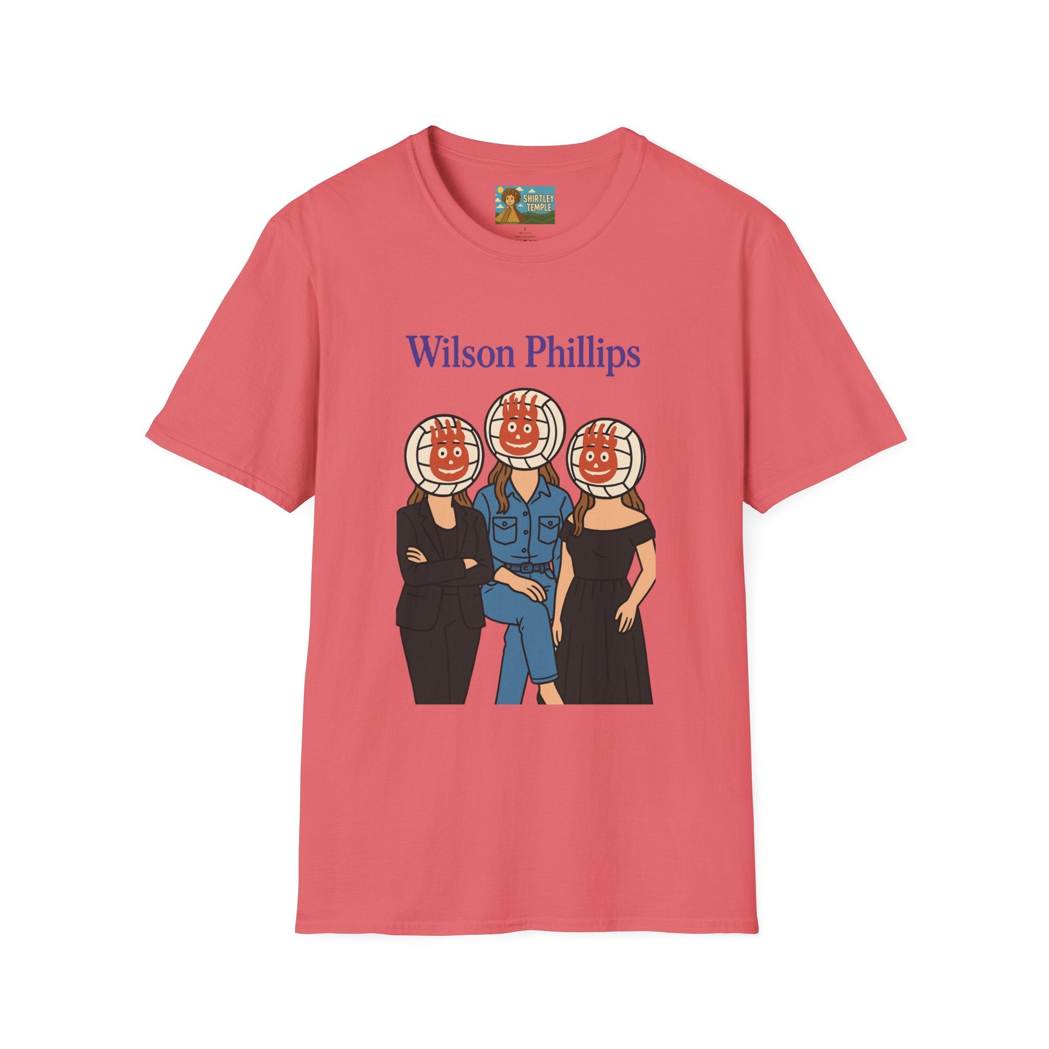 Wilson and Phillips Mashup Softstyle T-Shirt, Funny Wordplay Tribute Singers, Volleyball Theme Gift Tee
