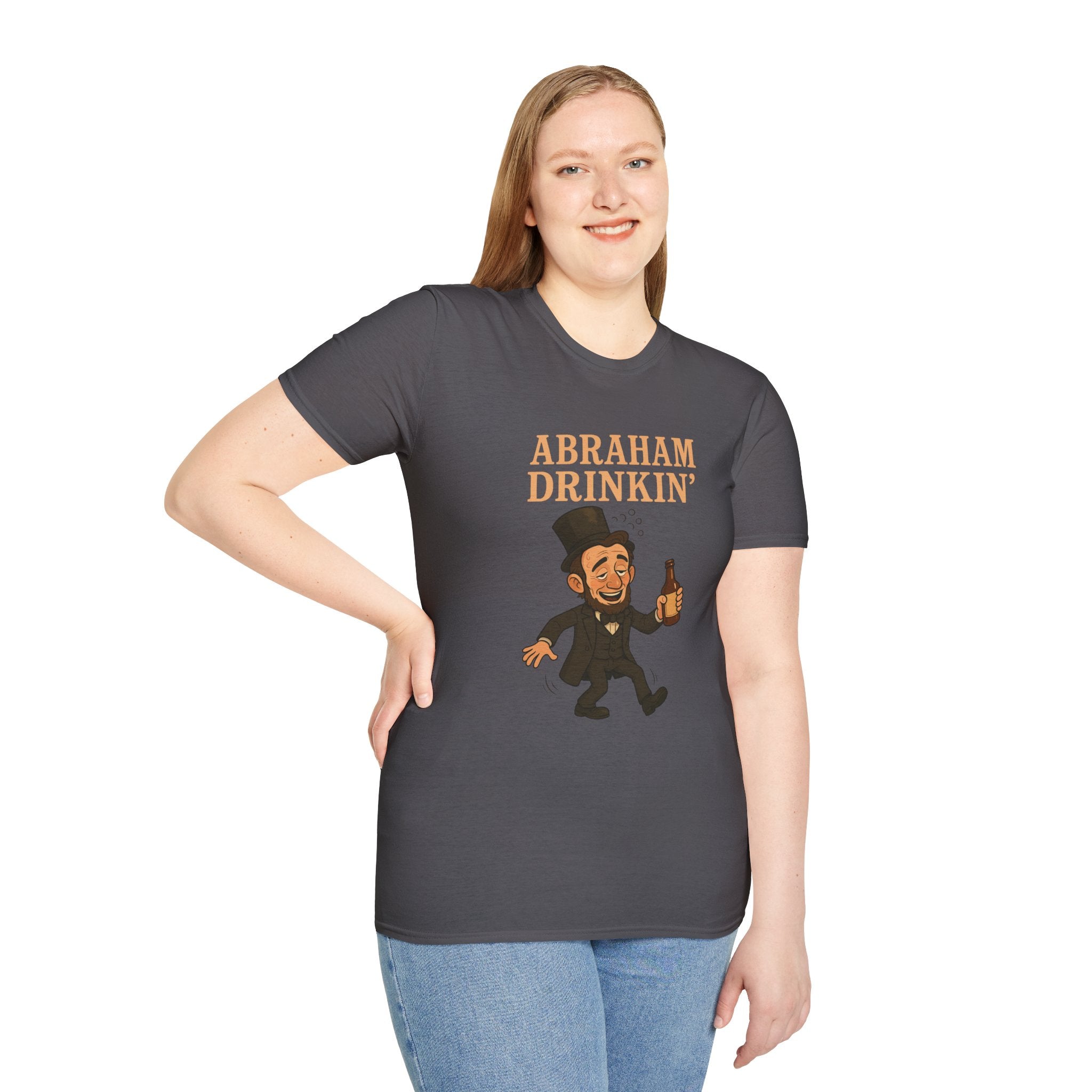 Abraham Drinkin' Party Shirt, St. Patrick's Day Tee, Unisex Tshirt, Funny Wordplay Graphic Tee, Gift for History Buffs
