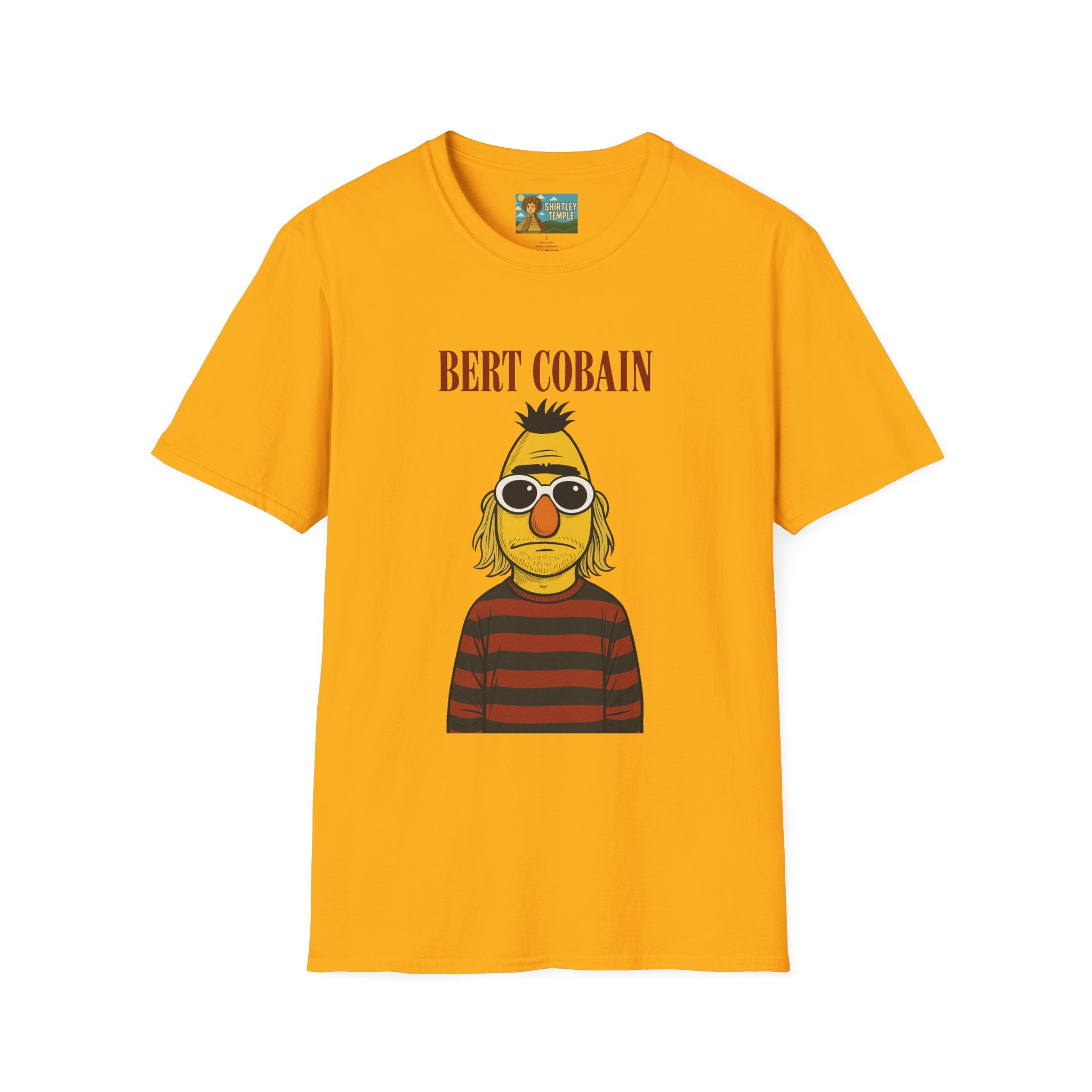 Bert Cobain funny mashup Kurt Cobain and Bert from sesame street wordplay unisex gift tee music lover