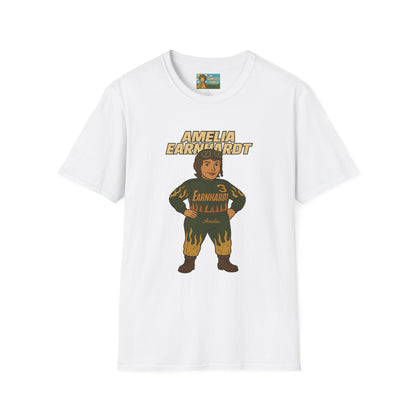 Amelia Earnhardt Funny Mashup Unisex Softstyle T-Shirt, Pilot Pun Tee, Earhart Earnhardt Gift, Aviation Racing Shirt