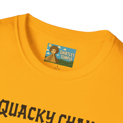 Quacky Chan Funny T-Shirt, Jackie Chan Duck Mashup Tee, Martial Arts Quack Movie Star Shirt, Comedy Parody Apparel, Unisex Softstyle Top