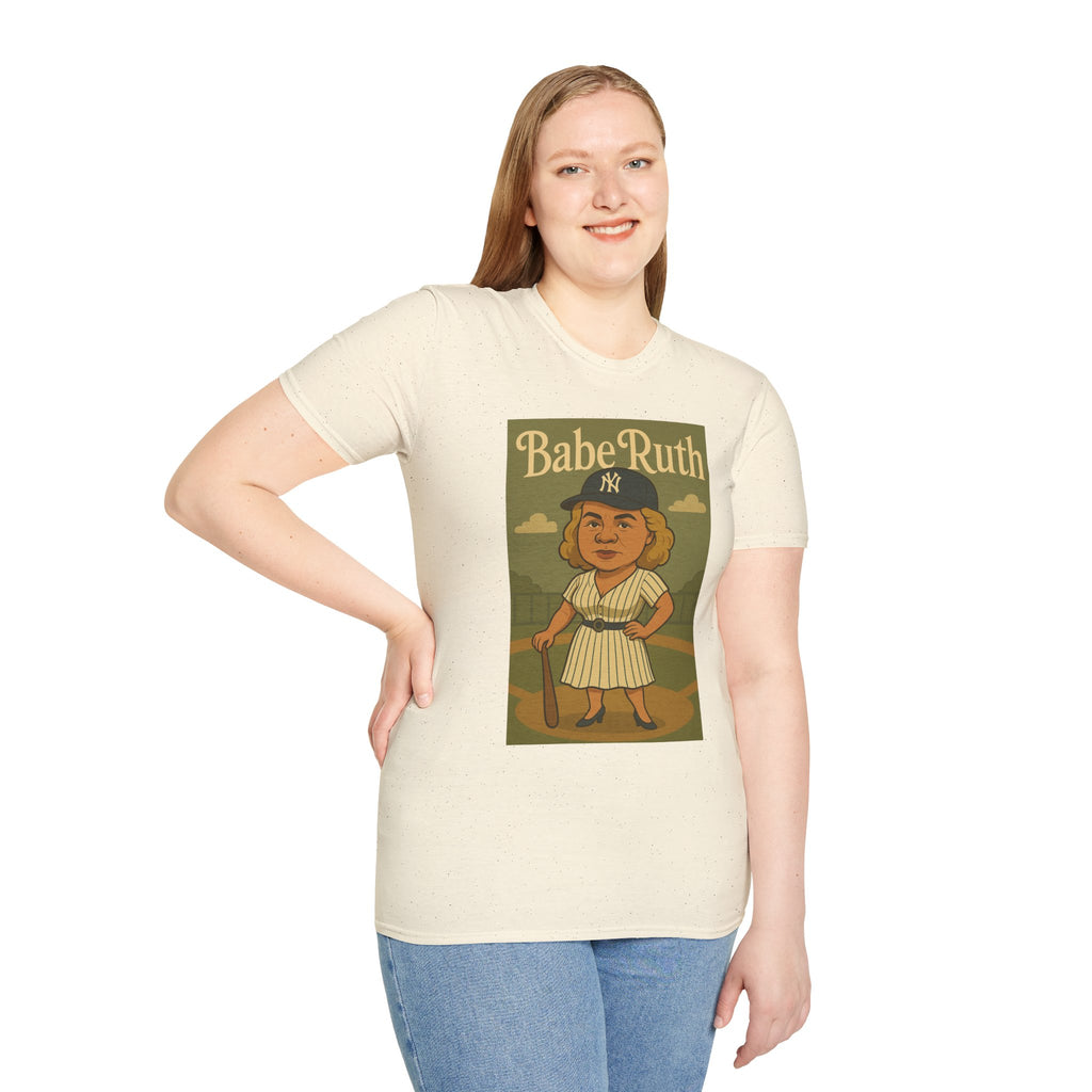Babe Ruth funny wordplay pun baseball star remagined as a babe vintage nerd gift