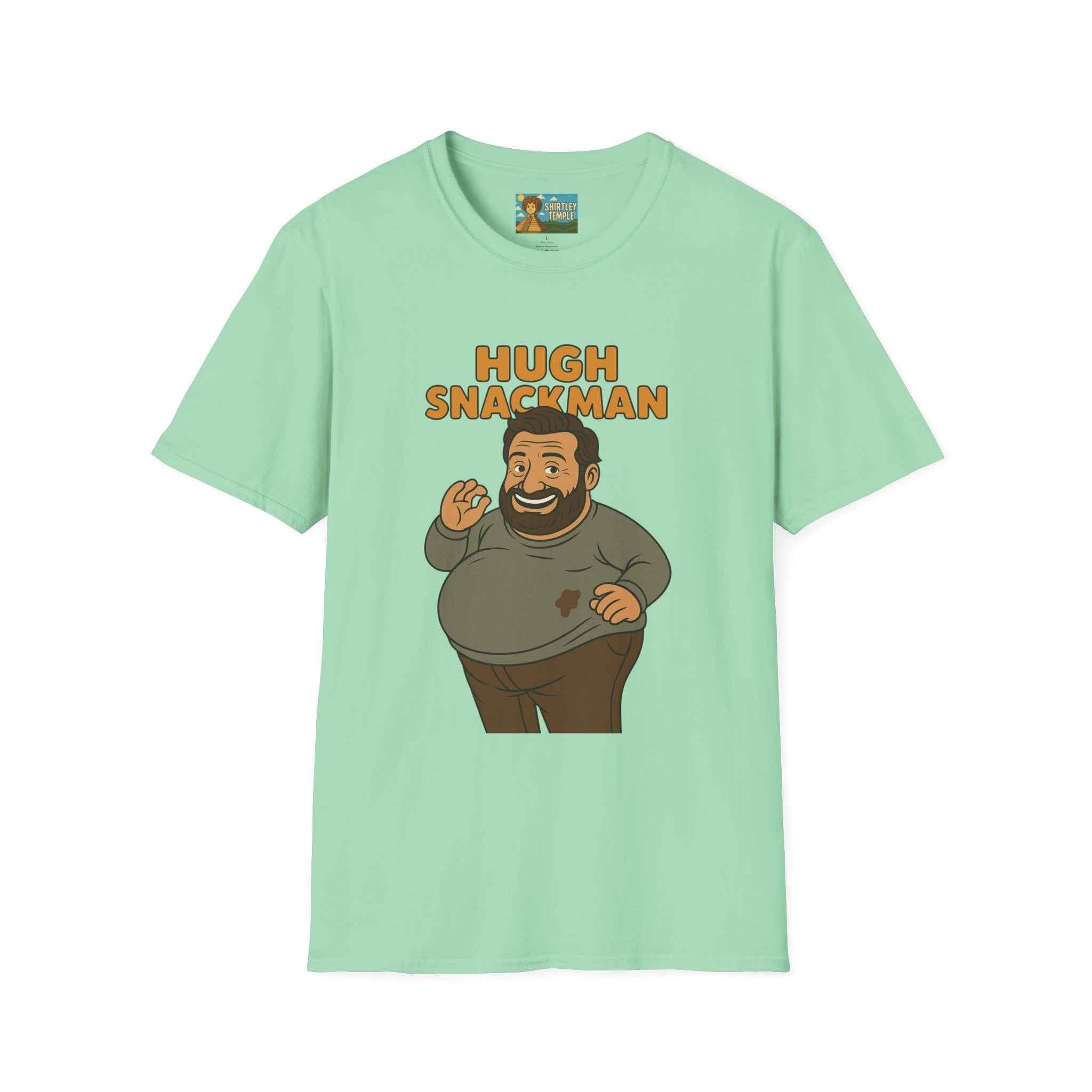 Hugh Snackman Funny Shirt, Hugh Jackman Parody Tee, Comedy Tribute Apparel, Unisex Softstyle T-Shirt
